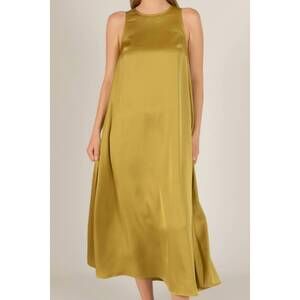 NEW BEFORE YOU COLLECTION satin flowy maxi tank dress in olive